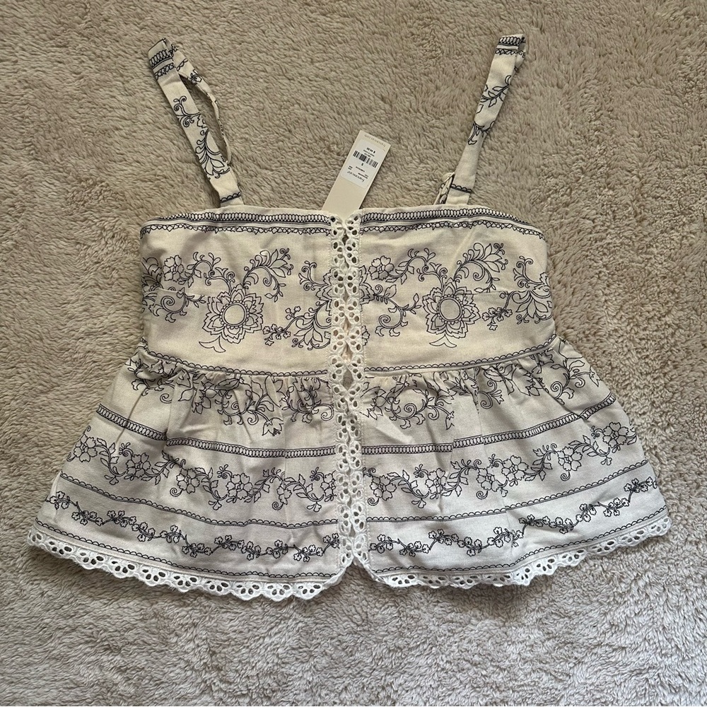 Francesca’s Lola Floral Linen Tank Top
